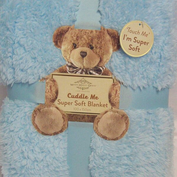 Luxury Soft sherpa Blanket light blue plain Design