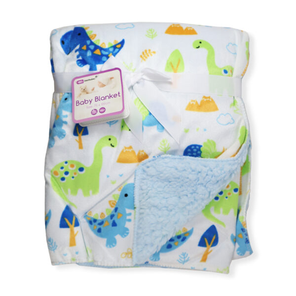 Dinosaur Fur Back Baby Blanket | Fur Back