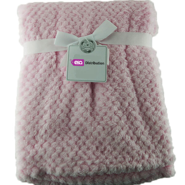 Luxury waffle Blanket Pink plain Design