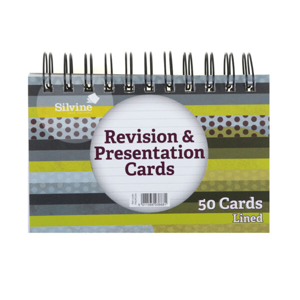 50 White Silvine Revision & Presentation Cards