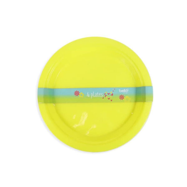 Pack of 4 Plastic Plates - 3 colours | Kitchen